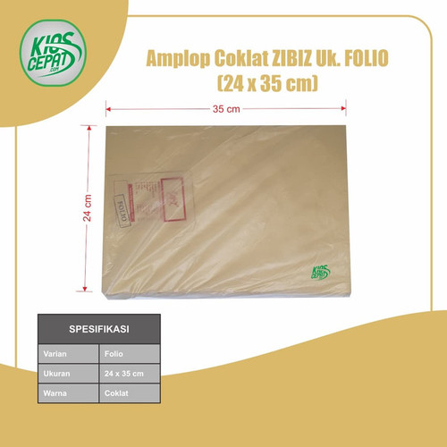 [TC] Amplop Coklat Ukuran Folio (1Pack Isi 100pcs)