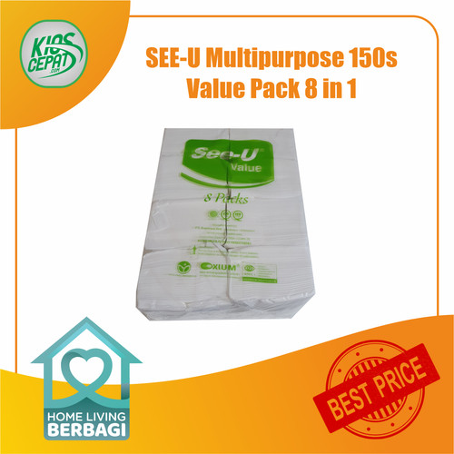 Tissue SEE-U Multipurpose 150s Value Pack 8 in 1