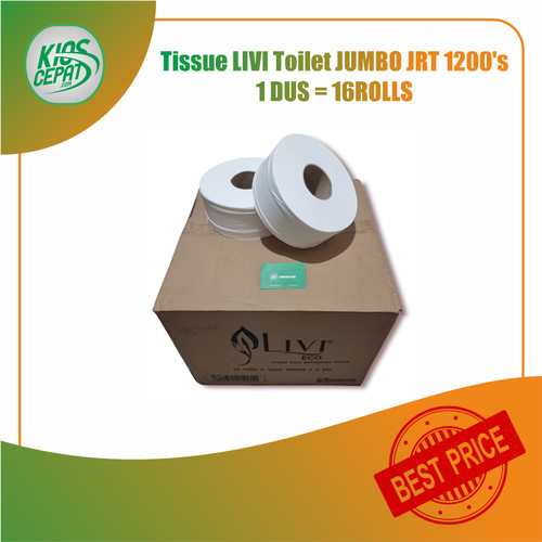 [KHUSUS GOJEK/GRAB] Tissue LIVI Toilet JUMBO JRT 1200's 1DUS (16Roll)