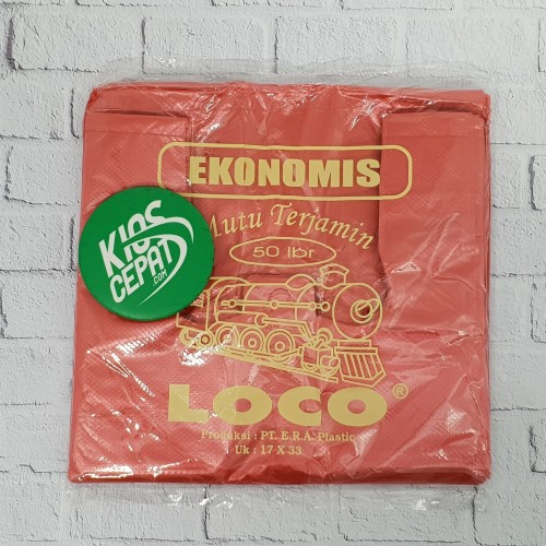 KANTONG PLASTIK HD LOCO EKONOMIS MERAH UK 17