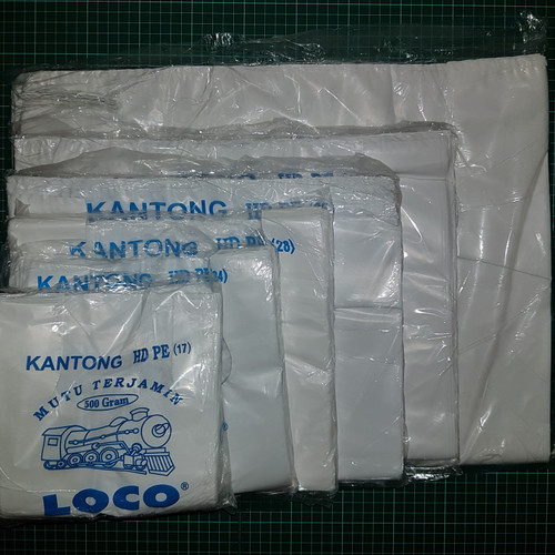 KANTONG PLASTIK HD LOCO TEBAL PUTIH KEMASAN 500GRAM