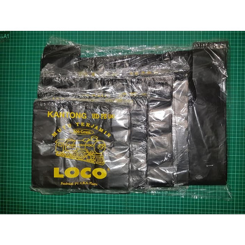 KANTONG PLASTIK HD LOCO TEBAL HITAM KEMASAN 500GRAM