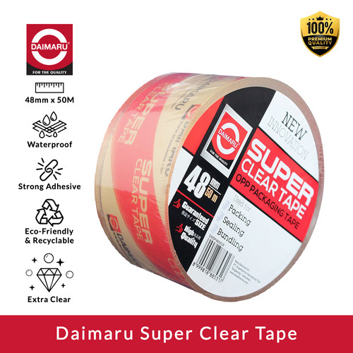 Daimaru OPP Lakban Bening Super Clear Tape 48mm x 50M 1 Roll/1Pcs