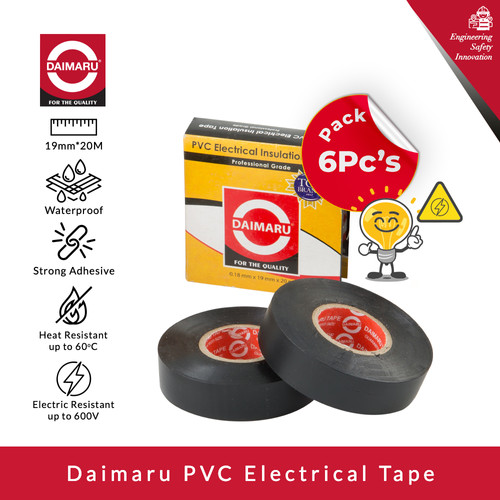 Daimaru Premium PVC Insulation Tape Isolasi Listrik 19mmx20M 6Pcs