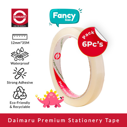 Daimaru Premium Stationery Tape / OPP Bening 12mm x 35 M Fancy 6 Pcs