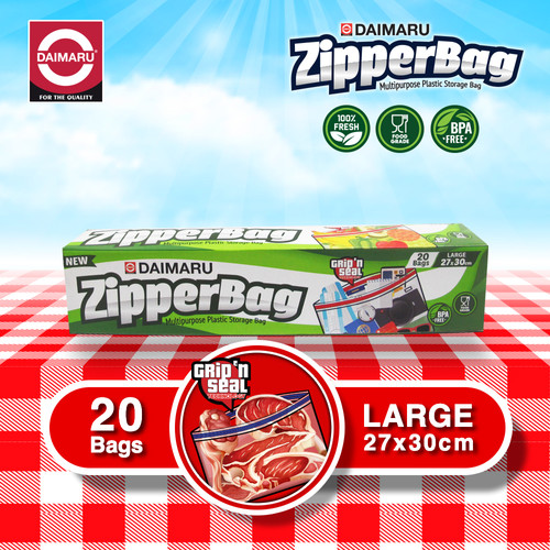 Daimaru Food Grade Zipper Bag Large/Plastik Ziplock 27x30cm isi 20Pcs