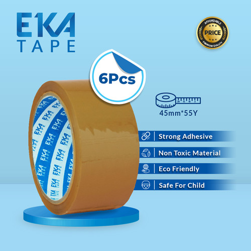 Eka Tape OPP Lakban Coklat 45 mm x 55 Yard (6 Roll)