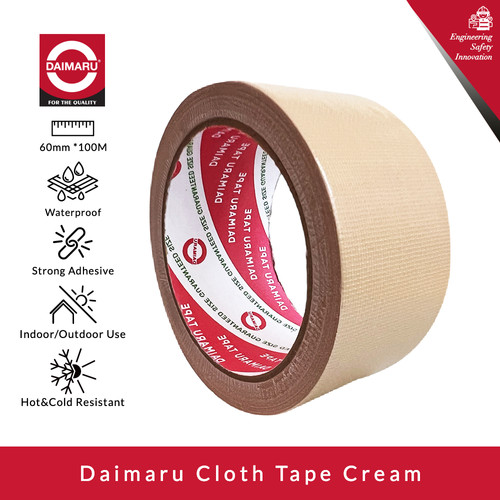 Daimaru Cloth Tape Lakban Kain Warna Cream 48 mm x 12 meter 1 Roll