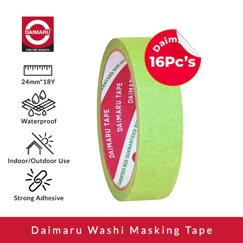 [Dapat 16pcs] Daimaru Washi Masking Tape 24mm x 18 Yard