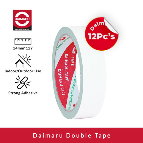 [Dapat 12pcs] Daimaru Double Tape 24mm x 12 Yard