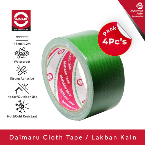 [Dapat 4pcs] Daimaru Cloth Tape Hijau 48mm x 12m