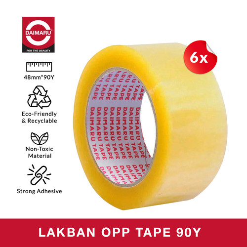 [Paket 1 Slop Isi 6pcs] Daimaru OPP Lakban Bening 48 mm x 90 Yard