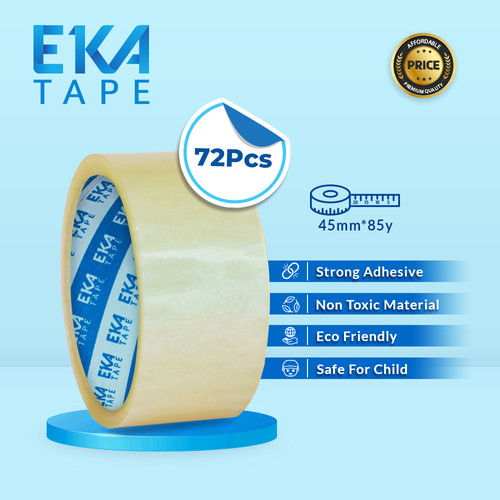 [Paket Isi 72pcs] Eka Tape OPP Lakban Bening 45 mm x 85 Yard