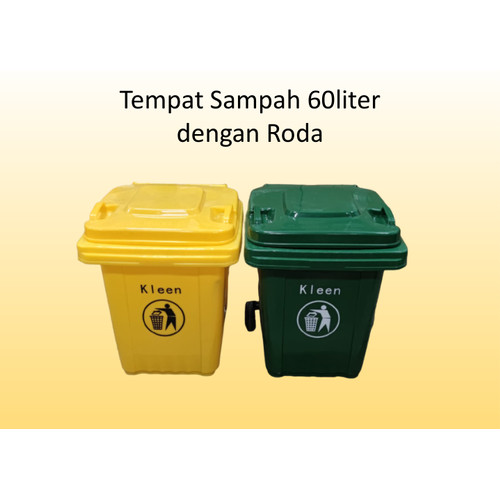 Tempat Sampah merk Kleen 60 liter dengan Roda