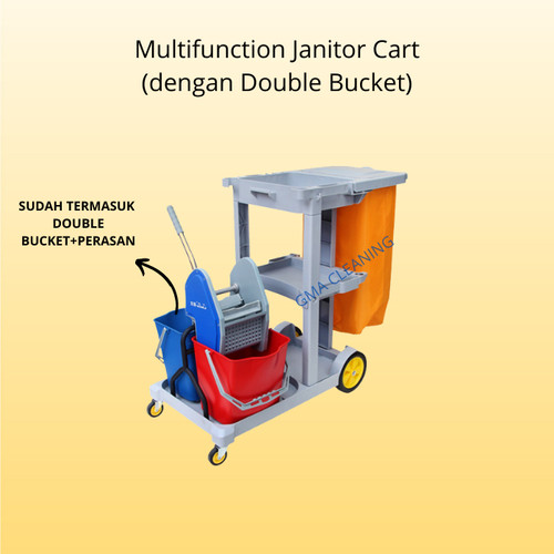 Trolley Janitor Multifungsi dengan Double Bucket (D-11-1C)