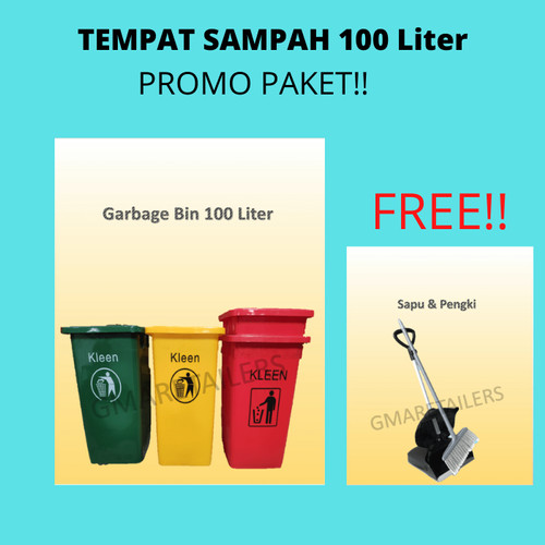 Tempat Sampah 100 Liter (Promo paket sapu+pengki)