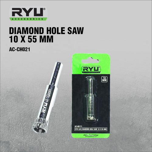 RYU DIAMOND HOLE SAW 10 X 55 MM - MATA BOR KACA - MATA BOR KERAMIK