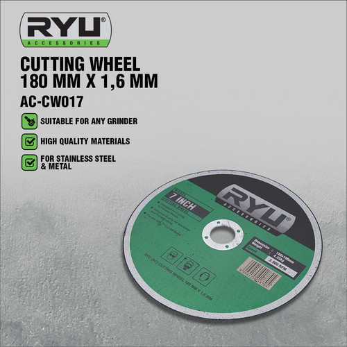 RYU CUTTING WHEEL 180 MM X 1,6 MM - MATA CUTTING 7 INCH