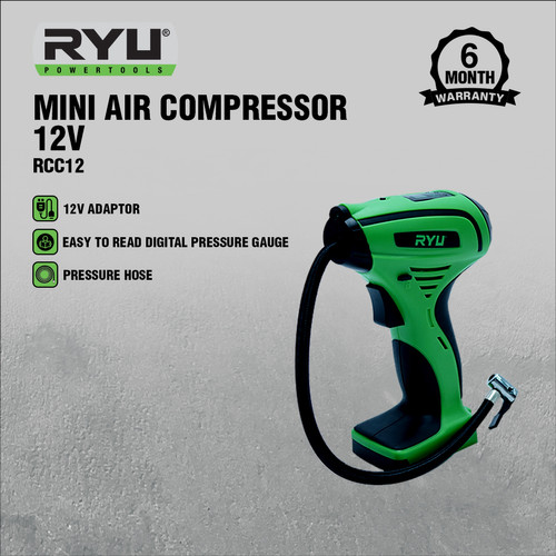 RYU MINI AIR COMPRESSOR 12V / POMPA BAN / KOMPRESOR MINI