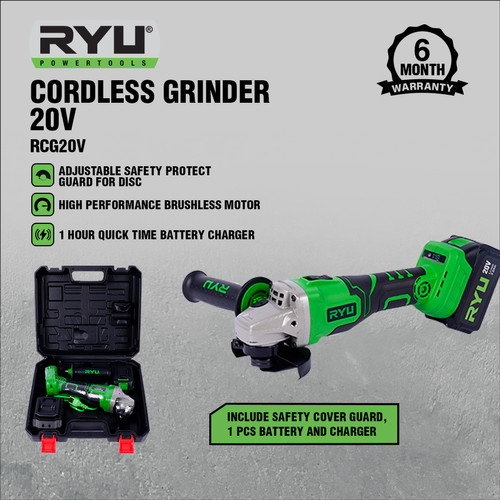 RYU CORDLESS GRINDER 20V / MESIN GERINDA BATERAI