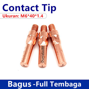 Contact Tip kontak tip M6x40x1.4mm sparepart las alat CO full tembaga pana 200 p200