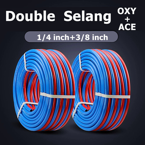 30M Double Selang Las Oxygen Blender Twin Welding Hose 3/8" 1/4"