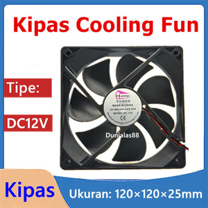 Kipas Pendingin industr 12cm Kipas Cooling Fan DC12V 12×12×2.5cm 12V