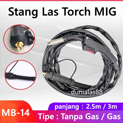 Stang Las Torch MIG CO2 MB 14 AK Welding Torch 2.5M 3M MB14 MB-14