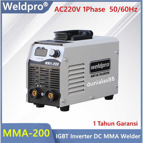 Mesin Las Weldpro MMA 200A Inverter Trafo Las Listrik MMA-200 MMA200