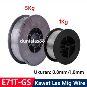 E71T-GS Tanpa Gas Kawat Las MIG Flux Core Wire 1kg 5kg 0.8mm 1.0mm