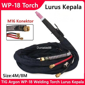 TIG Argon WP-18 Las Welding Torch Lurus Straight Kepala Head WP18 4M