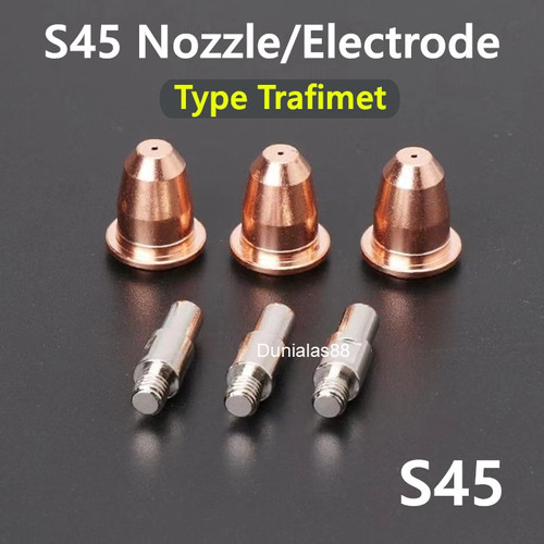 S45 Trafimet Plasma Cutting Nozzle PD0116-08 Electrode PR0110 0.8 45A