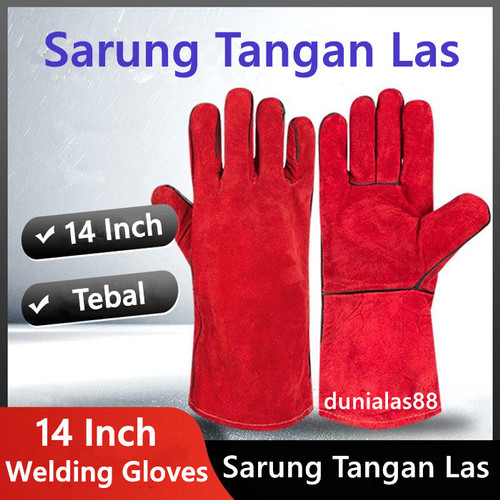 Sarung Tangan Las 14'' 14 Inch Welding Glove Bahan Tebal Nyaman Safety