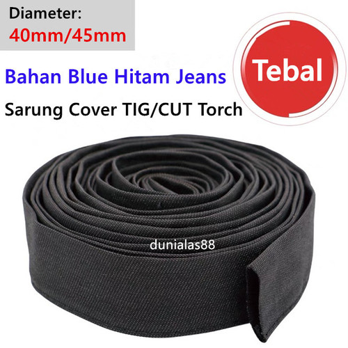 Sarung Cover TIG/Cut Welding Torch Stang Las Argon bahan Jeans Hitam