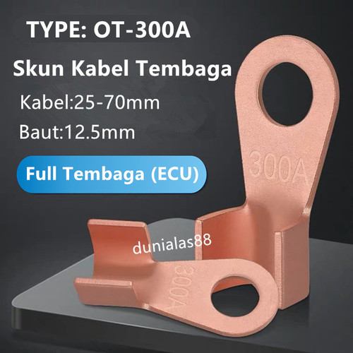 Skun kabel OT-300A baterai kabel konektor tembaga aki audio