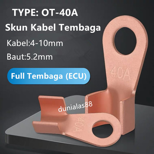 Skun Kabel OT-40A Baterai Kabel Konektor Tembaga Aki Audio