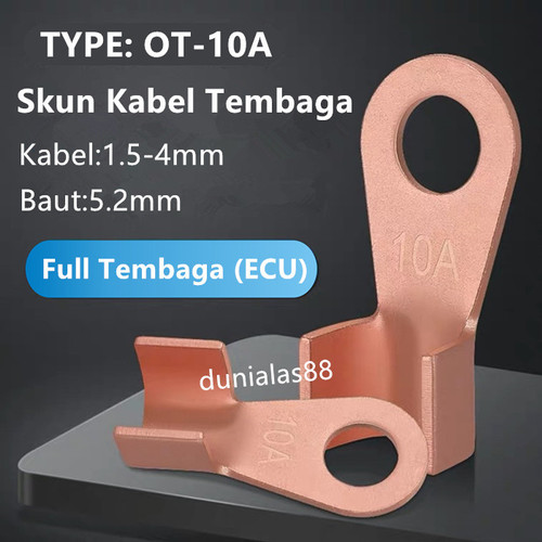 Skun kabel OT-10A baterai kabel konektor tembaga aki audio