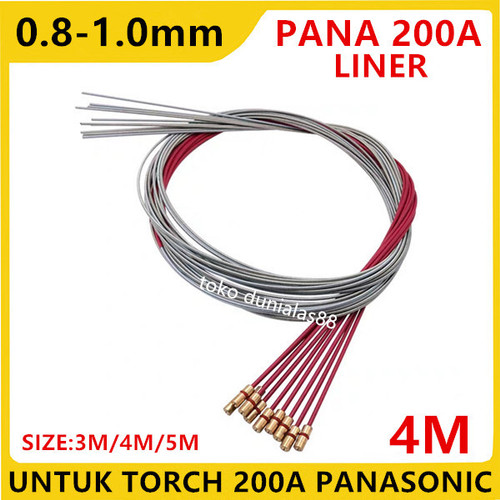 Steel Liner Conduit Liner 0.8-1.0mm 4M Utk Torch P 200A Panasonic co2