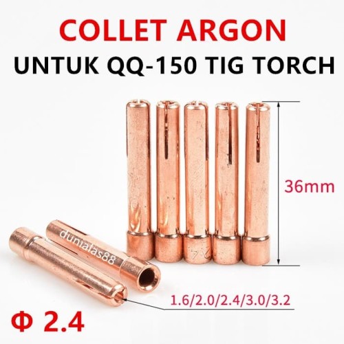 Collet Argon Collet 2.4mm QQ 150 Tig Argon Alat Las