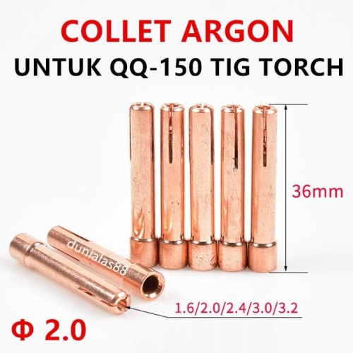 Collet Argon Collet 2.0mm QQ 150 Tig Argon Alat Las