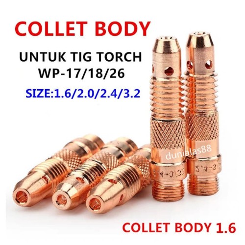 Collet Body 1.6mm Tig Argon Alat Las Utk Torch Wp17/18/26