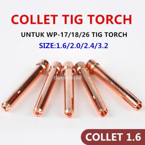 Collet Argon Collet 1.6mm Tig Argon Alat Las Utk Torch Wp17 /18/26