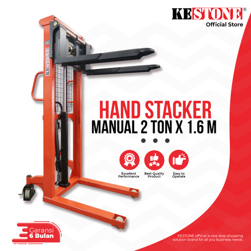 Hand Stacker Manual 2 Ton x 1,6 Meter - Hand Lift Forklift Hydraulic