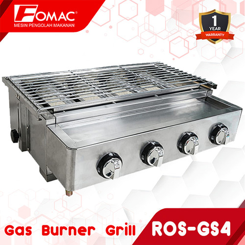 FOMAC Gas Burner Grill ROS-GS4 ROS-GS6 Mesin Pembakar Daging BBQ