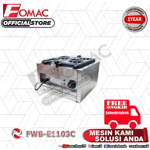 Mesin Pemanggang Elektrik Waffle Maker Cetak Pup FWB-E1103C FOMAC