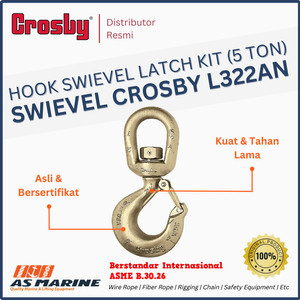 Crosby Hook Swievel L322AN (S322AN) with Latch Kit, 05 Ton