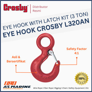 Crosby Hook Eye L320AN (S320AN) with Latch Kit, 3 Ton Alloy