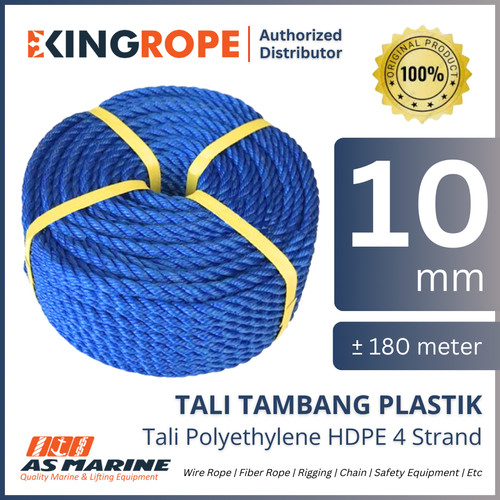 Tali Plastik HDPE / Tali PE Polyethylene 10 mm +/- 200 Meter KINGROPE