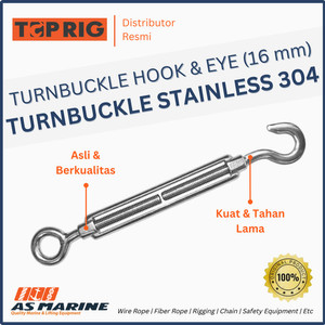 Turnbuckle / Jarum Keras / Spanskrup Hook & Eye 16 mm SS 304 TOPRIG