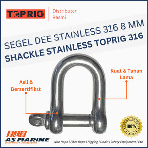 Shackle / Segel Dee Stainless Steel 316 8 mm TOPRIG